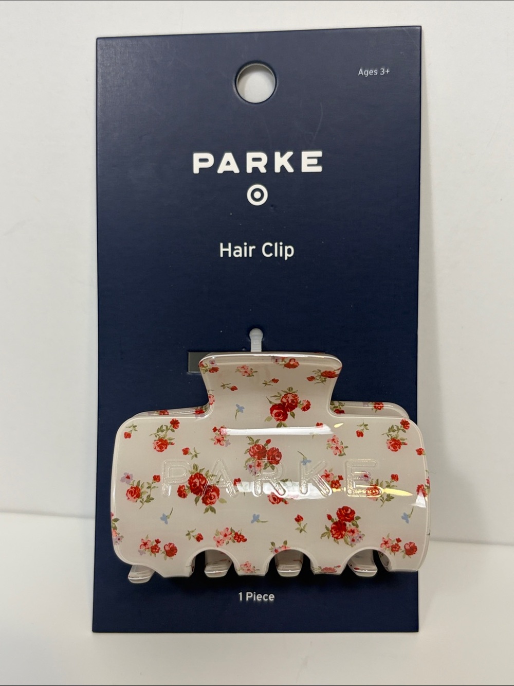 Parke x Target Collaboration Cream Floral Hair Claw Clip New in Package